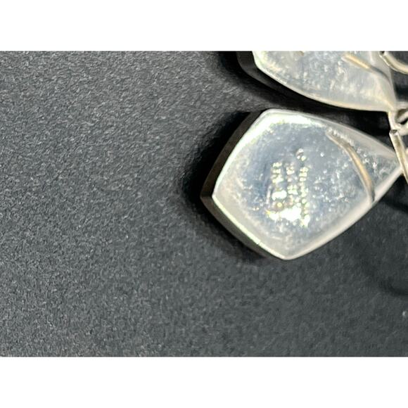 E Webster Vintage Sterling Silver Turquoise Inlay Dangle Earrings USA Signed - Picture 9 of 10